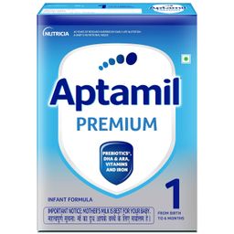 Aptamil Premium Infant Formula Milk Powder for Babies - Stage 1 (Upto 6 Months) - with Prebiotics and DHA - 400gms - BIB Pack image 1