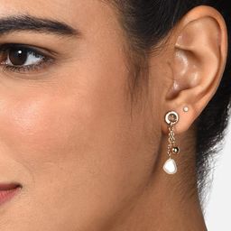 zaveri pearls Gold Tone Set Of 20 Contemporary Pearls Drop, Studs & Hoop Earrings For Women-ZPFK17709 image 4