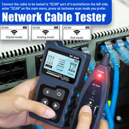 NOYAFA NF-8209 Network Cable Tester ethernet Tester with PoE NCV Multi-Function line Tracker LAN CAT5 CAT6 Tracker LCD Display Measure Length Wiremap Tester image 2