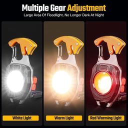 Gogdani Keychain LED Flashlights, Rechargeable Flashlights Torch 7 Light Modes with Lighter,Whistles,Screwdriver,Bottle Opener,Magnet Base 800 Lumens Portable Emergency COB Light for Camping Outoor image 3