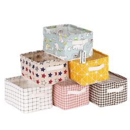 PALAK (Pack of 6 Foldable Multipurpose Storage Box Small Canvas Fabric Organizer Baskets for Organizing, Storage Box with Handles Boxes for Wardrobe (Multi) polyethylene, Rectangular (Pack of 6) image 2
