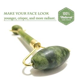 Facial Massager Jade Roller & Gua Sha Tool Natural Himalayan Stone for Face Neck Healing Skin Wrinkles & Serum Application image 3