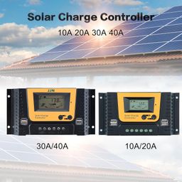JJN Solar Charge Controller 12V/24V PWM Solar Panel Charge Controller 10Amp Intelligent Regulator with Adjustable LCD Display Dual USB Port Multiple Load Control Modes image 5