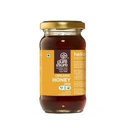 phalada pure & sure Pure & Sure Organic Honey 250G | 100% Raw & Natural | Organic Certified | Unprocessed & Non-Pasteurized | Rich in Anti-Oxidents & Amino Acids | No Sugar, No Adulterated image 1