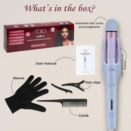 RAIA 2-in-1 Fully Automatic Hair Curler and Straightener | One-Touch Two-way Curling and Straightening iron for Effortless Curls, Waves & Straight Hair | 3 Temperature Setting, Fast Heat-Up, Dual Function, Travel-Friendly, Frizz-Free Styling for All Hair Types image 4