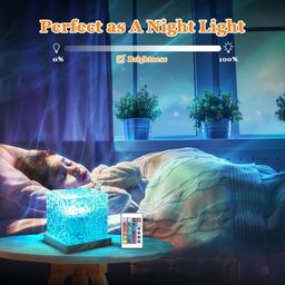 FLYNGO Plastic 3D Ocean Wave Night Light Projector for Kids Bedroom, Romantic Water Wave Effect, 16 Colors Gradual Rotating LED Night Lamp Projector with Remote Control for Room (Cube, Transparent) image 3