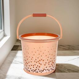 Kuber Industries Unbreakable Plastic Triangle Print Bucket for Home & Bathing with Handle 18 LTR (Brown) 54KM3934 image 5