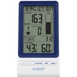 La Crosse Technology 724-1415BL-INT Wireless Rain Station with Temperature and Humidity, Blue image 3