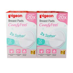 Pigeon Disposable Breast Pads,Comfy Feel,2X Softer,Gentle on Skin,Stay Dry All Day,Aloe Vera Extract,Dermatologically Test,Leak Proof Coverage, White,12 pcs image 1