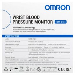 Omron HEM 6161 Fully Automatic Wrist Blood Pressure Monitor with Intellisense Technology, Cuff Wrapping Guide and Irregular Heartbeat Detection for Most Accurate Measurement (White) image 5
