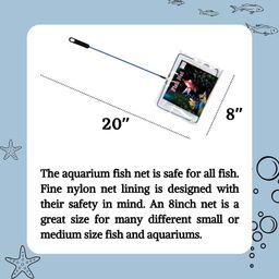 Foodie Puppies Fish Net Cleaner for Aquarium/Fish Tank - (8inch Fish Net) | Nylon Net Safe for All Aquarium Fish, White Net with Blue Handle Quick Catch Mesh Aquarium Fish Net image 4