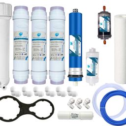 Shapure Ro Service Kit with 80 GPD Membrane & Filter kit for Water Purifier (Alkaline Membrane Inline Spun Carbon Sediment Cartridge)(Works up to 2500) (Yearly kit Without tds Meter) image 1