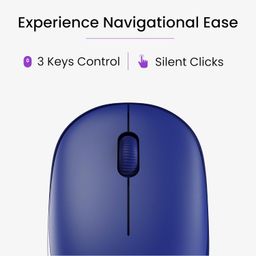 Ambrane Wireless Mouse, 1600 DPI, Silent Click, 2.4GHz with USB Dongle, 10M Range, Click Wheel, Instant connectivity, Ergonomic Design for All Day Comfort (Sliq 2 Wireless, Navy Blue) image 3