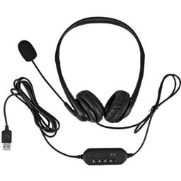 Aluratek Wired USB Stereo Headset with Noise Reducing Boom Mic and in-Line Controls, for Distance Learning, Zoom, MS Teams, Video Conferencing, Skype, Gaming, Music Play, Webinars (AWHU01FJ), Black image 2