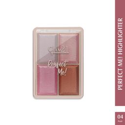 glam 21 Glam21 Perfect Me! Highlighter Palette Blusher |Ultimate Shimmer Formulations | Highly-Pigmented Powder Highlighter With Easy-To-Blend Formula | Weightless Longlasting Illuminating Glow Face Kit| 6gm (Shade-04) image 2