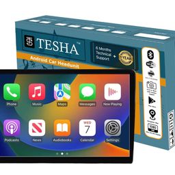 tesha 9" Android Car Stereo/Headunit for car/Capacitive Touch Screen/GPS + Steering Control Module/Full HD Screen (Ts9 4/32(Wireless Android auto & Carplay)) image 1