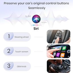 2-in-1 Wireless CarPlay Adapter for iPhone/Android Convert Wired to Wireless Apple CarPlay Adapter, Mini Size with Extension Cable USB & USB-C/Type-C, Stable Control & No Delay, Black image 2