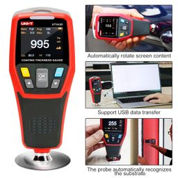 UNI-T UT343D Digital Coating Gauge Meter Thickness Tester with USB Data Function Car Detector Automotive Coating Refinishing Cars Paint Tester Meter image 3