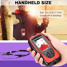 LUCKYLAKER Portable Display Fish Finder Boat Handheld Transducer Fish Finders Kayak Water Sensor Depth Finder LCD Wired Cable for Ice Sea Fishing image 4