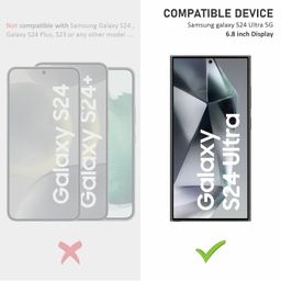 supcares Military-Grade Gorilla Tempered Glass Screen Protector for Samsung Galaxy S24 Ultra (6.8 Inch) With Installation Kit | Edge to Edge Coverage | Black image 2