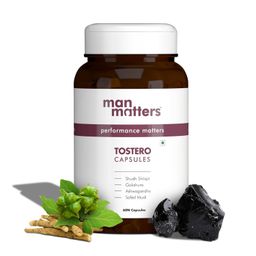 Man Matters Shilajit Ashwagandha, Gokshura, Safed Musli Capsules For Men | 60 Capsules | 20 Ayush-Approved Ayurvedic Herbs | Helps Maintain Overall Health image 1