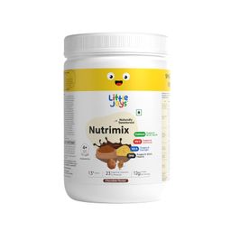 Little Joys Chocolate Nutrimix 13+ (350g) | Naturally Sweetened with Dates & Jaggery | With 23 Essential Vitamins & Minerals | 12g Protein per Serving | Supports Healthy Growth & Boosts Immunity | With Ragi, Millet, Almonds & Oats | Chocolate Flavour Nutrition Drink Powder image 1