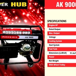 generic POWER HUB AK9000-7000 Watts OR 7KW Powered Self Start Generator With Heavy Duty Engine|Home & Commercial Use|High Durability|Petrol Generator|Life Time Spare Support & Service|1 Year Warranty image 3