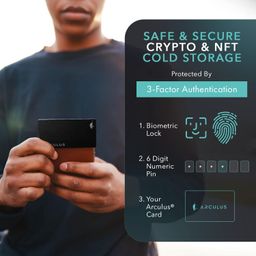 Arculus Womens Metal Crypto Cold Storage Wallet, Secure Bitcoin Wallet, Crypto Hardware Wallet For Nfts, Ethereum, Doge, Cardano & Other Cryptocurrencies, 3-Factor Authentication, Black image 4