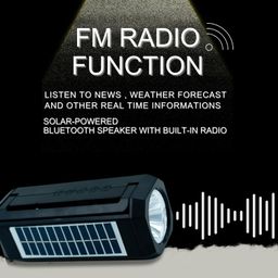 aj corp Sun-Powered Music Delight: Enjoy Endless Tunes Anywhere with Our Solar-Powered Bluetooth Speaker with Built-in Radio - Eco-Friendly Entertainment image 5