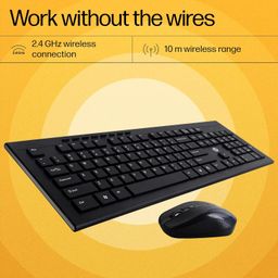 HP USB Wireless Spill Resistance Keyboard and Mouse Set with 10m Working Range 2.4G Wireless Technology / 3 Years Warranty (4SC12PA), Black image 5