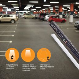 octiot Motion Sensor 20W Dimmable LED Batten/Tubelight | Motion Sensor Light for Home | Motion Sensor Dimmable Batten Tubelight | Cool White/6500K, Pack of 1,Polycarbonate image 4