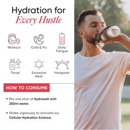 Wellbeing Nutrition HydraSalt Electrolyte Drink with Zero Added Sugar | 5 Electrolytes & 3 Vitamins for Instant Hydration, Energy, Performance & Recovery, Raspberry Lemon Flavor 90g, Pack of 15 image 5