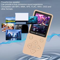 Fockety MP3 Player MP4 Player, 1.8 Inch Super Slim Color Screen Expandable Memory 128G MP3 Music Player with Speaker, FM Radio, Voice Recorder, (Gold) image 4