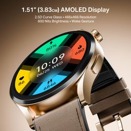boAt Chrome Horizon, Video Watch Faces, 1.51” AMOLED Display, HRV & VO2 Max, Auto-Activity Detection, ASAP Charge, Advanced Bluetooth Calling, IP68, Heart Rate & SpO2 Monitor Smart Watch(Coco Brown) image 3