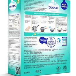 Dexolac Follow Up Infant Formula Milk Powder for Babies - Stage 3 (12 to 18 months) - with 36 Vital Nutrients - 400gms - BIB Pack image 3