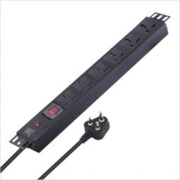 MX 6 Outlets Spike Protector of 10 Amp with 1 Switch and 1 Overload Circuit Breaker Wall/Rack Mount & 360 Degree Rotatable Bracket image 1