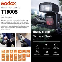 Godox TT600 Manual Speedlite Flash with Built-in 2.4GHz Godox X Series Radio Transceivers for All Digital Cameras with Standard Hot Shoe (Black) image 2