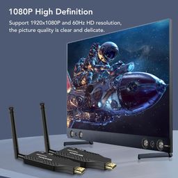 voocme HDMI Wireless Plug and Play 100 m Long Range Transmitter and Receiver 4K, 1080P Wireless HDMI Extender Adapter for Streaming Video/Audio from Laptop/PC to TV/Projector/Monitor image 2