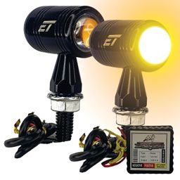 ELTRON TURBO Original Bullet Shape Turn Signal Lights Indicator + 21 Modes Flasher motorcycle Universal for All Bikes Models Turn Signal Lights Motorcycle (Amber, Pack Of 2) | LED image 2
