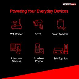 victor pro VictorPro 12V Mini UPS for WiFi Router Airtel Xtream JioFiber | 6600 Mah Battery Power Backup up to 5 Hours | Replaceable Battery | Supports Router, CCTV & Modem Upto 2.5 Amps | Built in Charger image 5