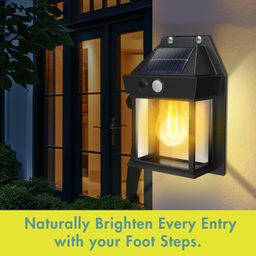ZingZap Solar Powered Motion-Sensor Wall Lamp Tri-Mode Motion Sensor with Dual-Brightness Setting Both Indoor/Outdoor All Weather-Proof, Aesthetic Design for Entry, Garden image 4