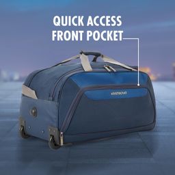 aristocrat Polyester Solid Pattern Trolley Bag Click Dft 65 (H) (Blue, Medium) image 5