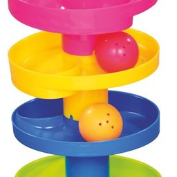 BLISSBORN Roll Ball Swirling Tower - Activity Toys for 2+ Year Old | 5 Layers & 3 Spinning Acrylic Activity Balls, Stack, Drop and Go Ball Ramp,| Learning-Development Toy for Kids - Multicolour image 2