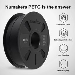 numakers PETG 3D Printer Filament, 1.75mm, Dimensional Accuracy +/- 0.05 mm, 1 kg Spool (2.2 lbs), Compatible with Most FDM Printers (Pitch Black) image 5