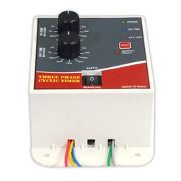 magnus power protection systems Magnus M-1126 Three Phase (440VAc) Analog Cyclic Timer for Fogger,Hydrophonics and Other Cyclic & Auto Start Stop Countdown Application (1 Minute - 3 Hours) with inbuilt SPP Made in India White image 4