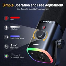 MAONO Dynamic Gaming Microphone: USB/XLR Podcast Mic with Software for Gamer-Podcast RGB PC Mic for Streaming Recording Studio YouTube Content Creation Online Chat PD100X image 5