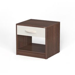BLUEWUD Oliver Engineered Wood Bed Side Table, End Table with Storage and Drawer Lamp, Flower Stand for Bedroom Home Furniture (Wenge & White) image 5