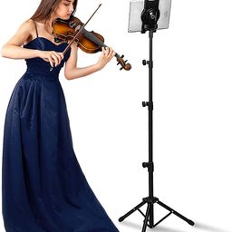 Hold Up Tabletop Tablet Holder Stand, iPad Stand Floor Height Adjustable Tablet Tripod Stand for iPad Mini 1, 2, 3, iPad Air, iPad 2, 3, 4, 5, 6 and Most 7-10 inches Tablets, Easy Carrying Bag image 1