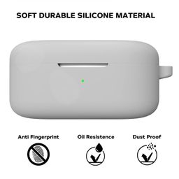 Sounce Earphone Case Cover Compatible for OnePlus Nord Buds 2, Soft Silicone Skin Case Cover Shock-Absorbing Protective Case with Keychain [Front LED Visible] (Grey) image 5