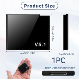 Tobo 30 Pin Bluetooth Adapter, 5.1 Bluetooth Receiver Wireless Bluetooth Audio Receiver, Compatible with Dock iPod Audio Bose SoundDock and Other 30pin Pod Phone, Music Docking Station TD-1429CC image 2